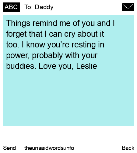 unsent message to Daddy