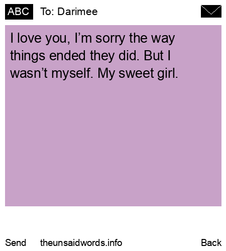 unsent message to Darimee