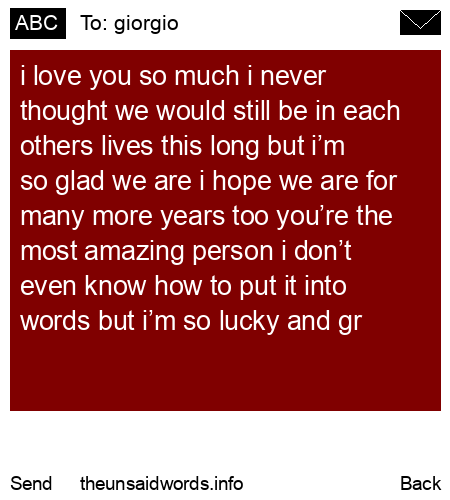 unsent message to giorgio
