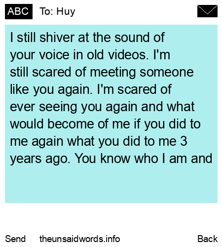 unsent message to Huy