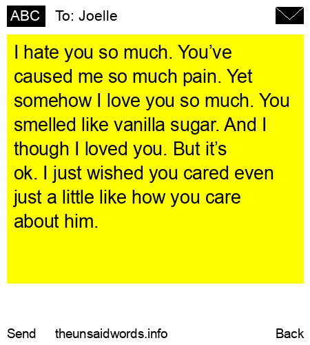 unsent message to Joelle