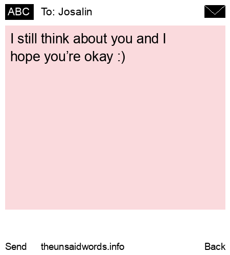 unsent message to Josalin