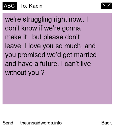 unsent message to Kacin