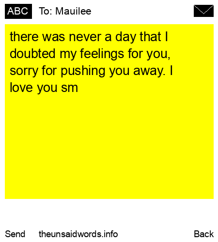 unsent message to Mauilee