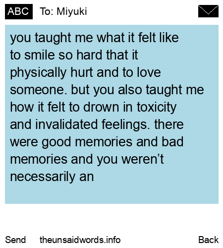 unsent message to Miyuki