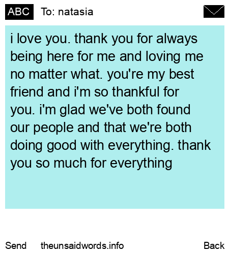 unsent message to natasia