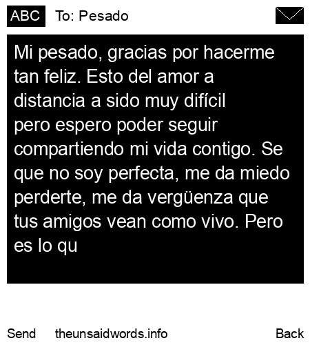 unsent message to Pesado