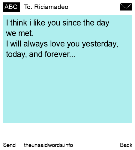 unsent message to Riciamadeo 