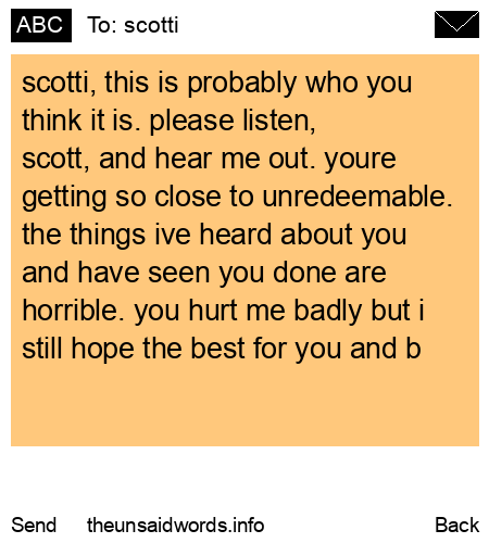 unsent message to scotti