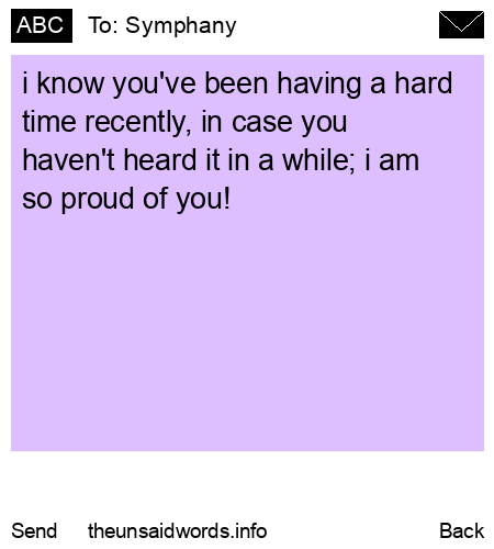 unsent message to Symphany