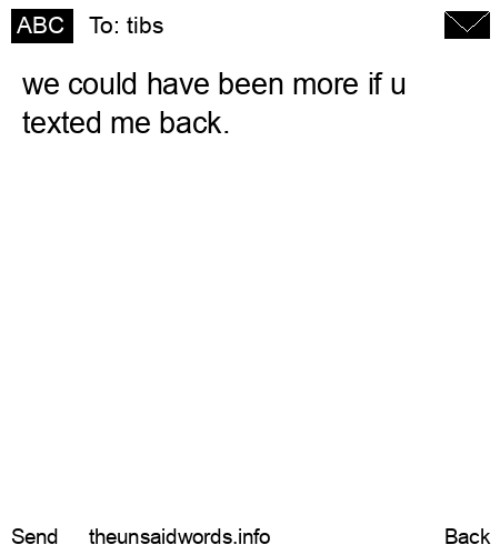 unsent message to tibs