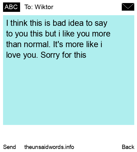 unsent message to Wiktor