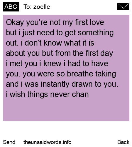 unsent message to zoelle