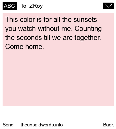 unsent message to ZRoy