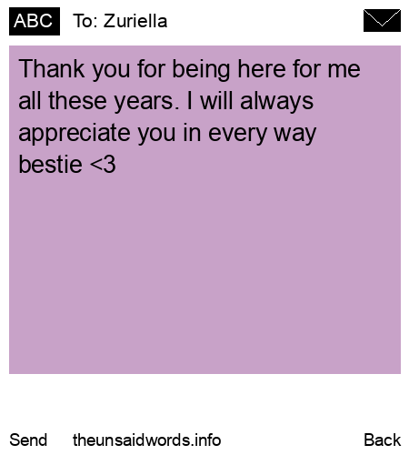 unsent message to Zuriella