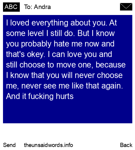 unsent message to Andra
