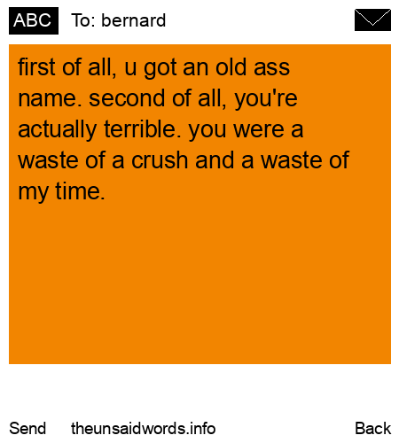 unsent message to bernard