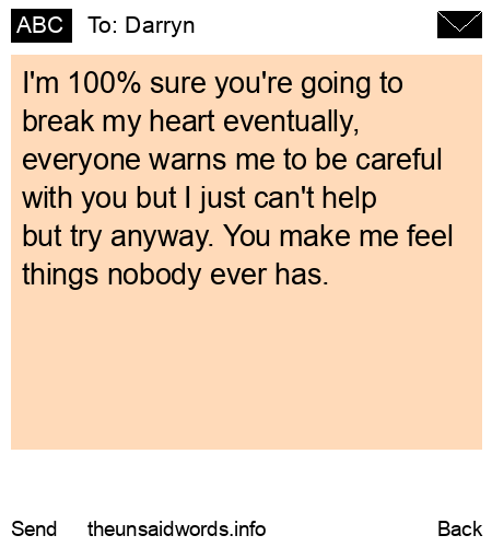 unsent message to Darryn