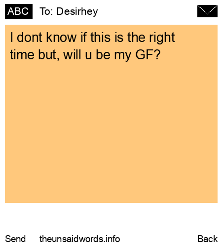 unsent message to Desirhey