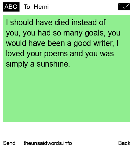 unsent message to Herni