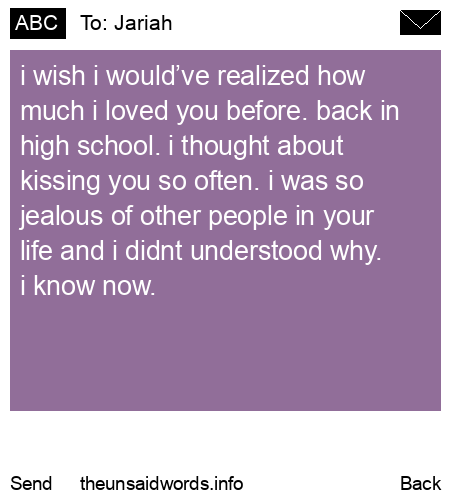 unsent message to Jariah