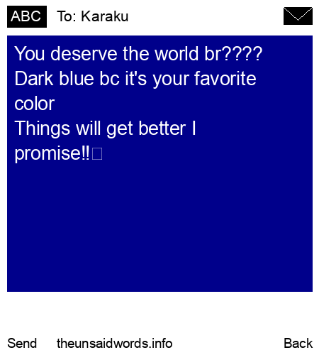unsent message to Karaku