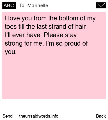 unsent message to Marinelle