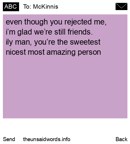 unsent message to McKinnis