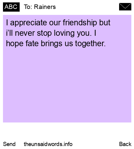 unsent message to Rainers