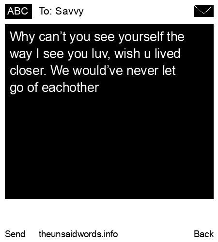 unsent message to Savvy