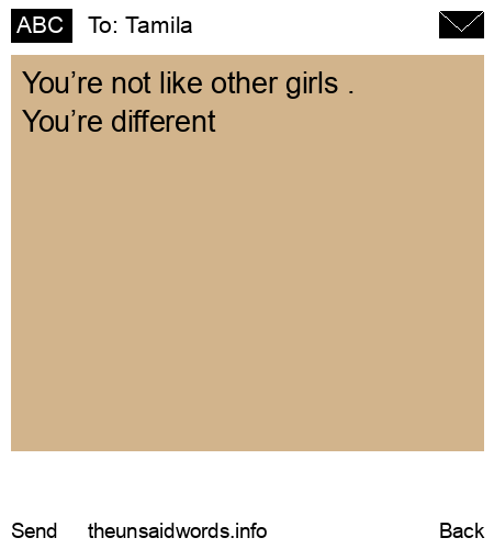 unsent message to Tamila 