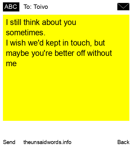 unsent message to Toivo