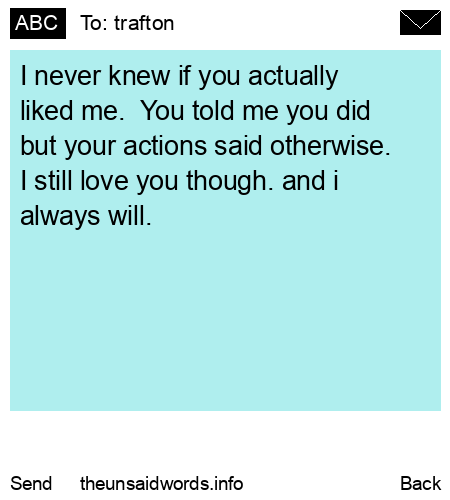 unsent message to trafton