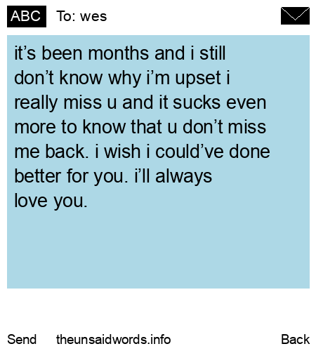 unsent message to wes