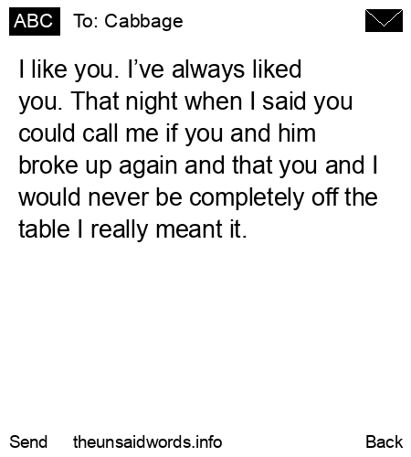 unsent message to Cabbage