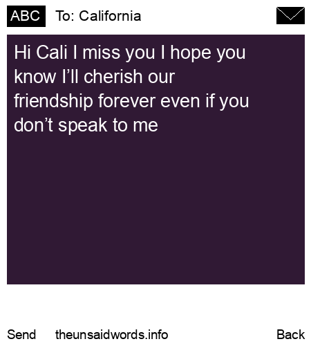 unsent message to California 