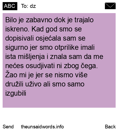 unsent message to dz