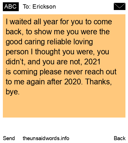 unsent message to Erickson