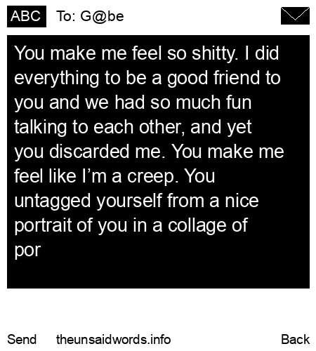 unsent message to G@be