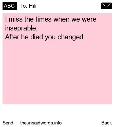 unsent message to Hili