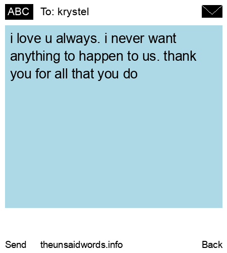 unsent message to krystel