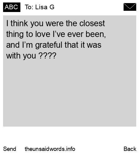 unsent message to Lisa G