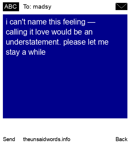 unsent message to madsy