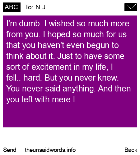 unsent message to N.J