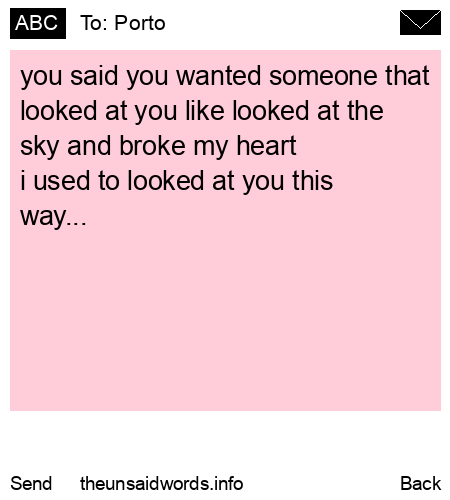 unsent message to Porto