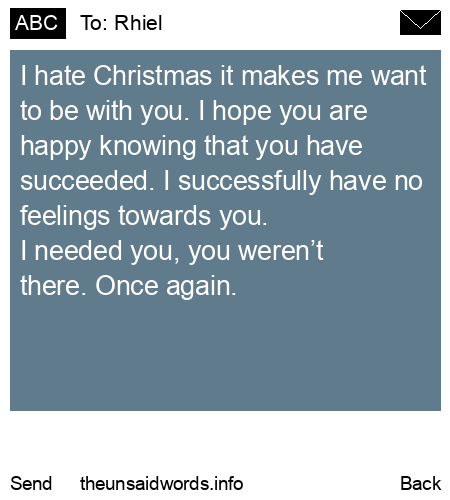 unsent message to Rhiel
