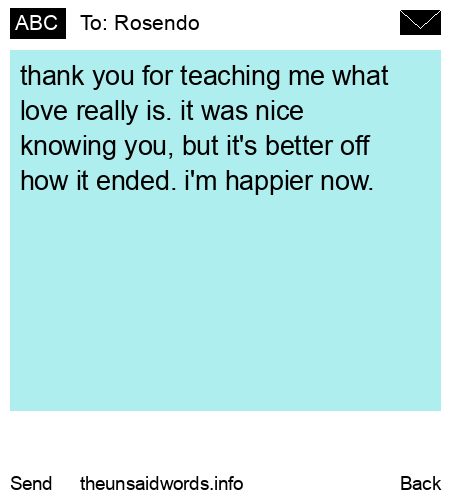 unsent message to Rosendo
