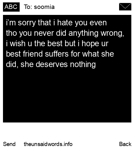 unsent message to soomia