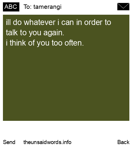 unsent message to tamerangi 