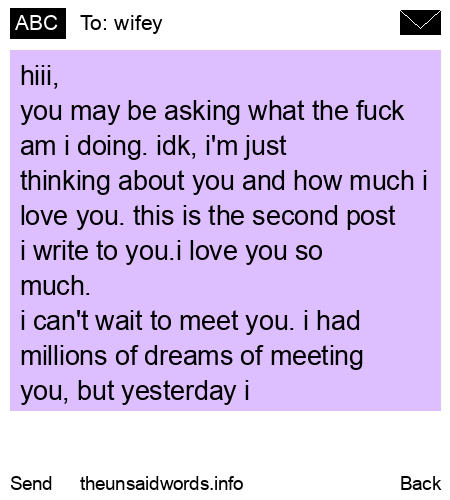 unsent message to wifey